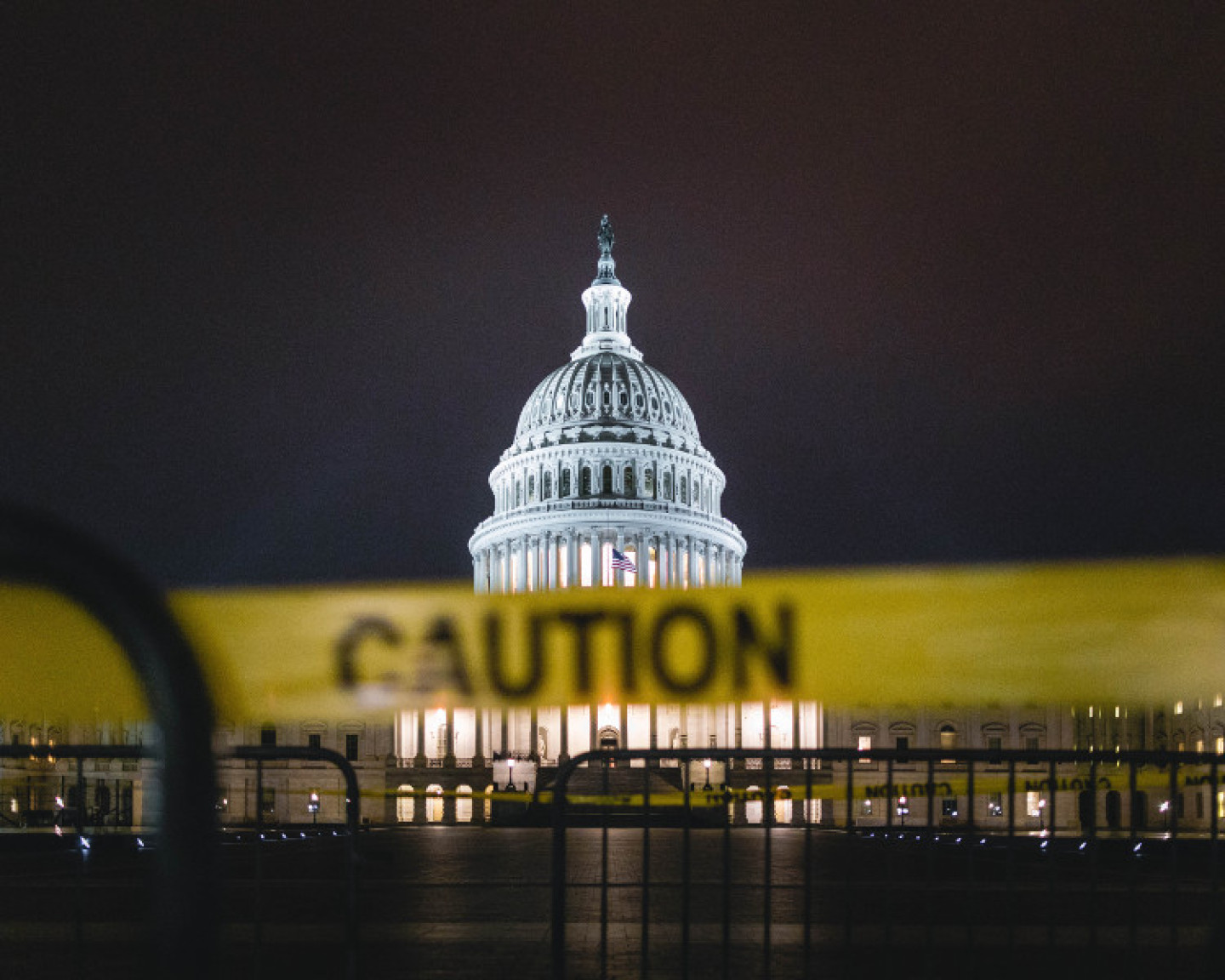 US Capitol Building with Caution Tape